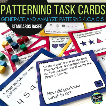 Preview of Patterning Task Cards: 4th Grade Numerical and Shape Patterns 4.0A.C.5