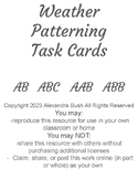 Patterning Task Cards - Weather