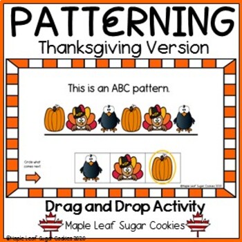 Preview of Patterning - Thanksgiving Version - Drag and Drop Activity - Google Slides