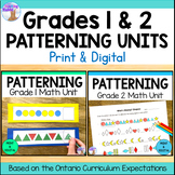 Patterning Units for Grades 1 & 2 Math (Ontario Curriculum)