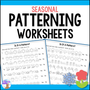 Preview of FREE Patterning Worksheets - Winter, Spring, Summer, Fall