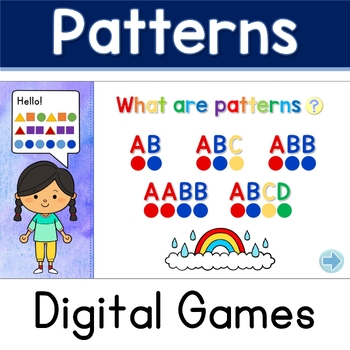 Preview of Patterns - AB, ABC, ABB, AABB, ABCD - Digital Circle Time | PreK & KG
