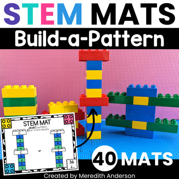 Preview of Patterns Activities Kindergarten Pre-K STEM  Building Bricks Blocks Patterning