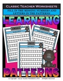 Fill in the Missing Numbers & Letters in the Patterns-Grades 1-2 (1st-2nd Grade)