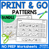 Patterns Print & Go Worksheets | Cut & Glue BUNDLE