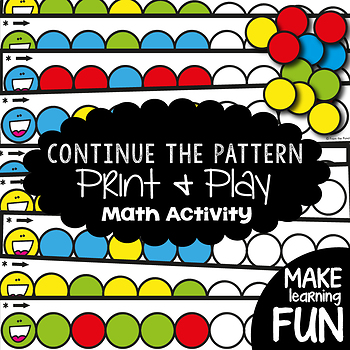 Preview of Patterns Math Center - Continue the Pattern