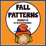 Fall Patterns No Prep Worksheets - Grades 1-2