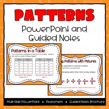 Preview of Patterns Powerpoint & Guided Notes - Third Grade