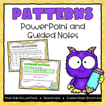 Preview of Patterns Powerpoint & Guided Notes - Fourth Grade