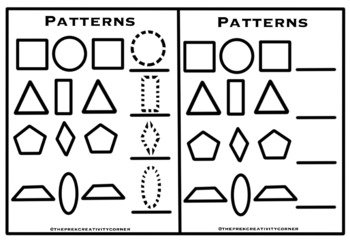 Preview of Patterns Printable Worksheet (Tracing and Cognitive Activity)