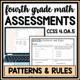 4th Grade Patterns & Rules Assessment, Number & Shape Work