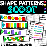 2D Shapes Patterns SCOOT and Write the Room Activity for K