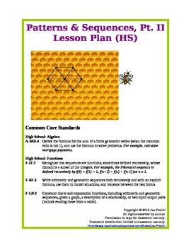 Preview of Patterns & Sequences, Pt. II (High School Lesson Plan)