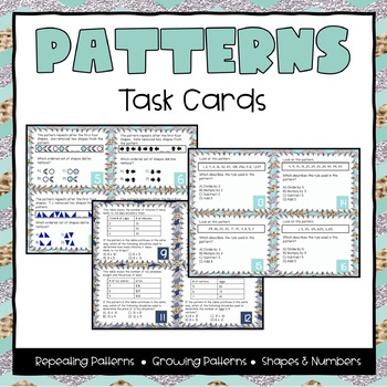 Preview of Patterns Task Cards (Boom Cards also Included)