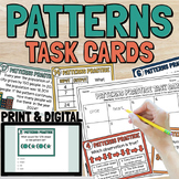 Shape and Number Patterns Practice Task Cards PRINT and DIGITAL
