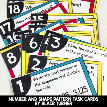 Preview of Patterns Task Cards: 4th Grade Math Centers 4.OA.5