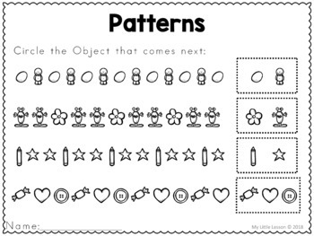 Patterns Worksheets by My Little Lesson | Teachers Pay Teachers