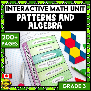 Preview of Patterns and Algebra Interactive Math Unit | Grade 3