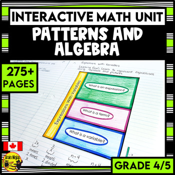 Preview of Patterns and Algebra Interactive Math Unit | Grade 4 and Grade 5