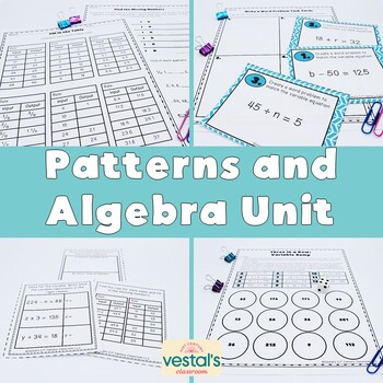 Preview of Patterns and Algebra Lessons (Math SOL 5.PFA.1, 5.PFA.2) {Digital & PDF}