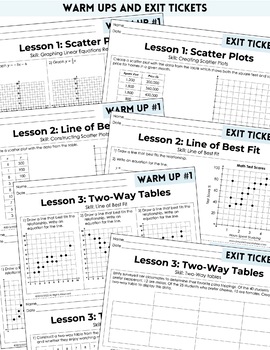 patterns and bivariate data unit by lindsay perro tpt