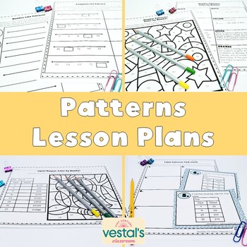 Preview of Patterns Lesson Plans (Math SOL 4.PFA.1) {Digital & PDF Included}