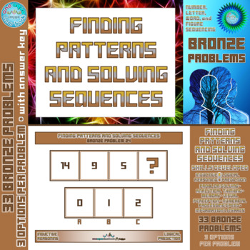 Preview of Patterns and Sequences in PowerPoint (33 Bronze Logical Reasoning Problems)
