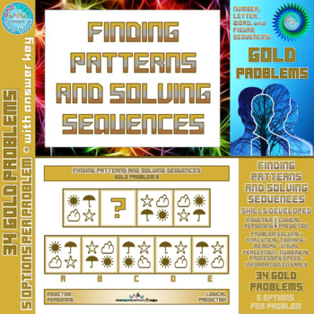 Preview of Patterns and Sequences in PowerPoint (34 Gold Logical Reasoning Problems)