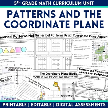 Preview of Patterns and The Coordinate Plane Unit | 5th Grade Math Curriculum