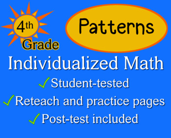 Patterns, 4th grade - worksheets - Individualized Math by Destiny Woods