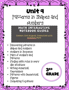 Preview of Patterns in Shapes and Numbers (enVision Topic 9) Interactive Notebook
