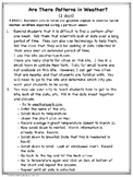 Patterns in Weather Lesson and Data Collection Worksheet