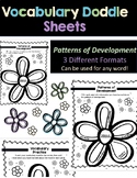 Patterns of Development Vocabulary Doodle Sheet- Notes or 