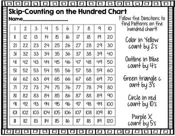 patterns on a hundred chart freebie by hilliary owens tpt