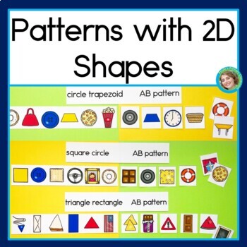 Preview of 2D Shape Patterns with AB, ABC, AAB and ABB Patterns & Worksheets