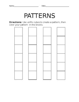 Preview of Patterns with Unifix cubes