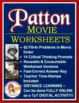 Preview of Patton Movie Worksheets / Tests and Guide