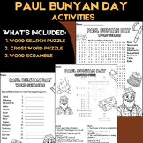 Paul Bunyan Day Activities | Word Search, Crossword Puzzle
