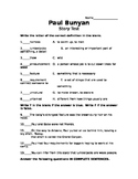 Paul Bunyan Story Test- Scott Foresman Reading Street