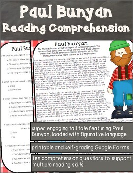 Paul Bunyan Tall Tale Close Reading Comprehension Passage and Questions