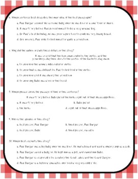 Paul Bunyan Tall Tale Reading Passage & Questions- Printable & Distance