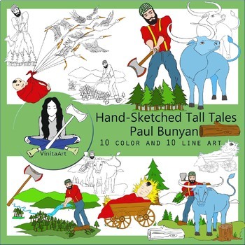 Preview of Paul Bunyan Tall Tales Clip Art Clipart