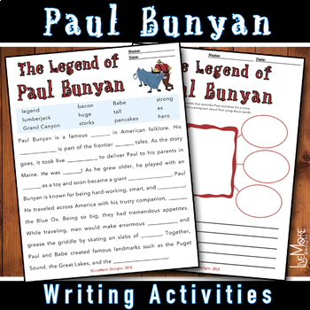 Paul Bunyan Writing Activities Bundle by LiveMore Designs | TpT