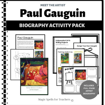 Preview of Paul Gauguin Activities -  Gauguin Biography Art Unit - Easy Art Sub Lesson