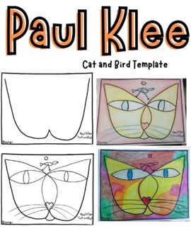 Preview of Paul Klee Cat and Bird Art Lesson Template