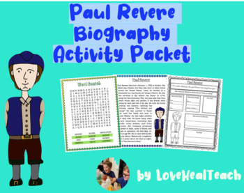 Preview of Paul Revere Biography Activity Packet