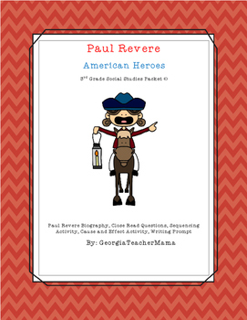 Preview of Paul Revere Close Read, Comprehension, and Writing Packet