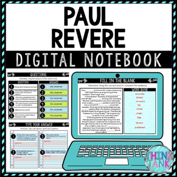 Preview of Paul Revere DIGITAL Interactive Notebook | American Revolution
