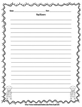 4th Grade (NEW GSE) Paul Revere Informational Writing Printable FREEBIE
