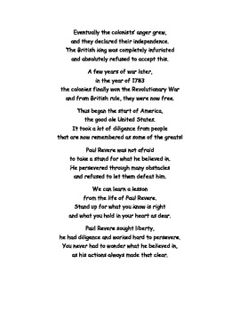 Paul Revere Poem: Common Core 3rd Grade | TpT